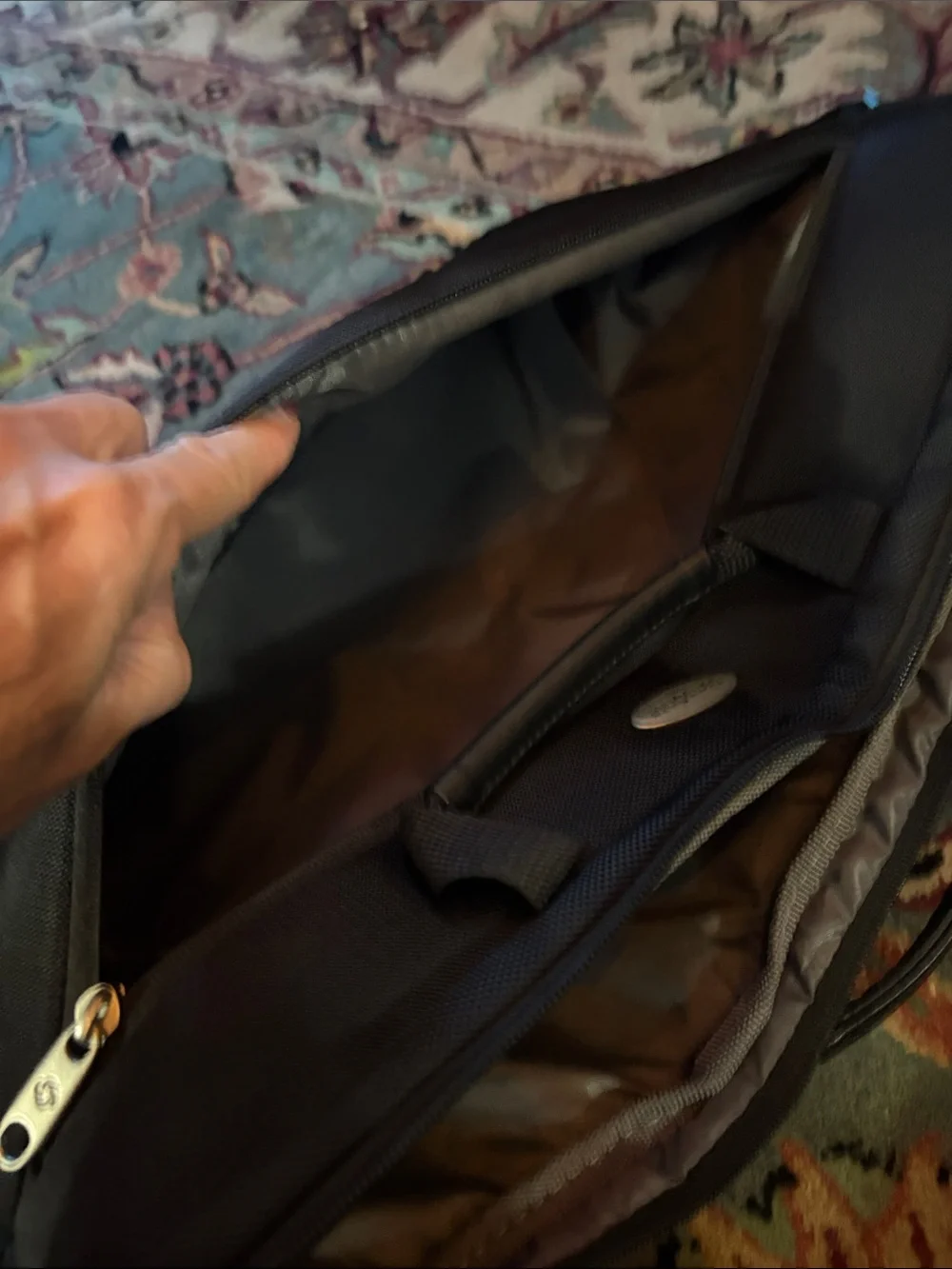 Samsonite Black Laptop Briefcase with Silver Accents